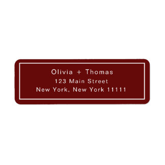 Maroon Simple Modern Return Address Label