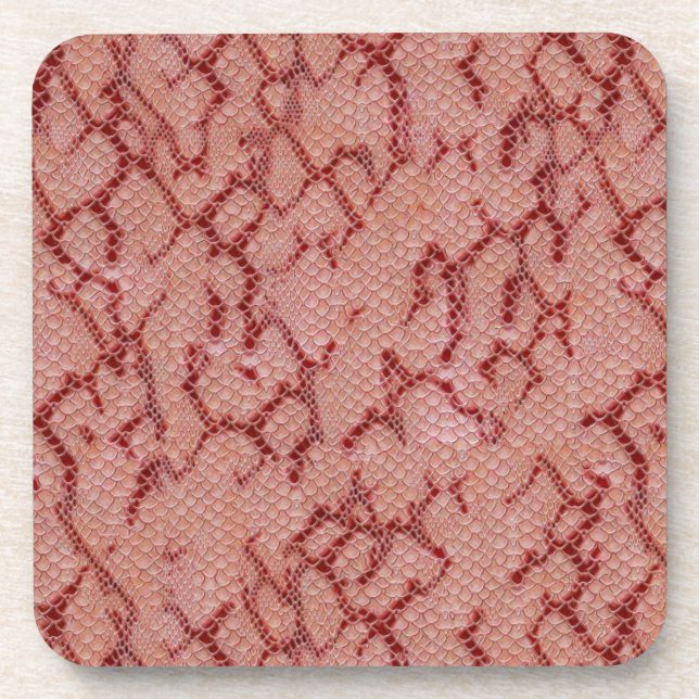 Maroon Snake Skin.jpg Untersetzer (Vorderseite)