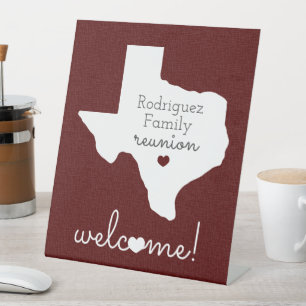 Maroon Staat der Wiedersehen Pedestal Sign der Tex Sockelschild