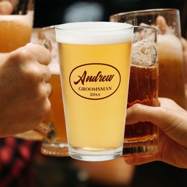 Maroon Stylized Wedding Trauzeuge Glas (In Situ)