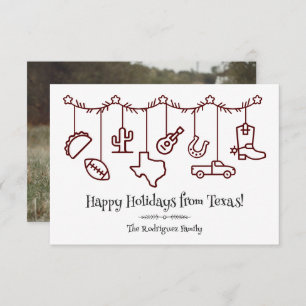 Maroon Texas Holiday Hanging Icons