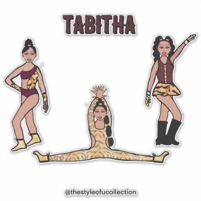 Maroon Tiger Dancer #2 Aufkleber (Vorderseite)