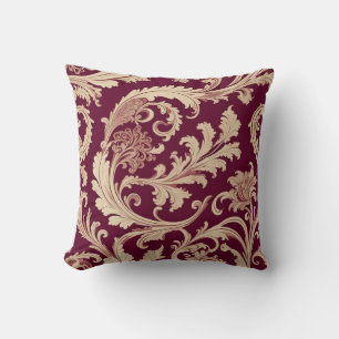 Maroon- und Beige-Vintage-Muster  Kissen