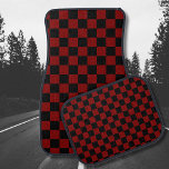 Maroon und Black Checkered Vintag Autofußmatte<br><div class="desc">Maroon und Black Checkered Vintag</div>