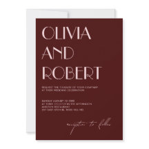 Maroon und blassrosa ästhetische Hochzeitseinladun