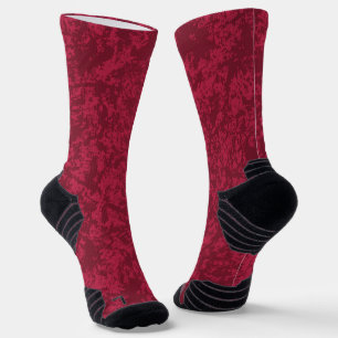 Maroon und Burgundy Texture Socken