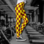 Maroon und Gelb kariert Vintag Leggings<br><div class="desc">Maroon und Gelb kariert Vintag</div>