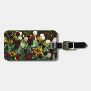 Maroon und Gelbe Tulips farbenfrohe Blumen Gepäckanhänger