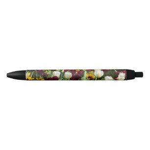 Maroon und Gelbe Tulips farbenfrohe Blumen Kugelschreiber