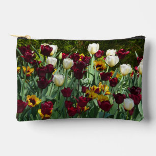 Maroon und Gelbe Tulips farbenfrohe Blumen Zubehörtasche