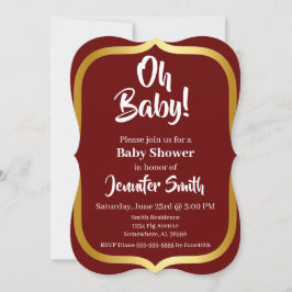 Maroon und Gold Elegant Baby Shower Einladung