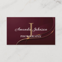 Maroon und Gold Monogram Modern Beruflich