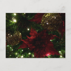 Maroon- und Gold-Weihnachtsbaum I Feiertagsfoto Feiertagspostkarte