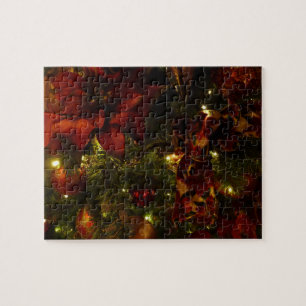 Maroon und Goldener Weihnachtsbaum II Puzzle