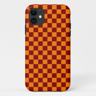 Maroon und Orange Checkered Vintag Case-Mate iPhone Hülle