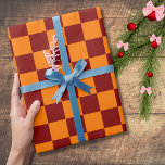 Maroon und Orange Checkered Vintag Geschenkpapier<br><div class="desc">Maroon und Orange Checkered Vintag Wrapping Paper</div>