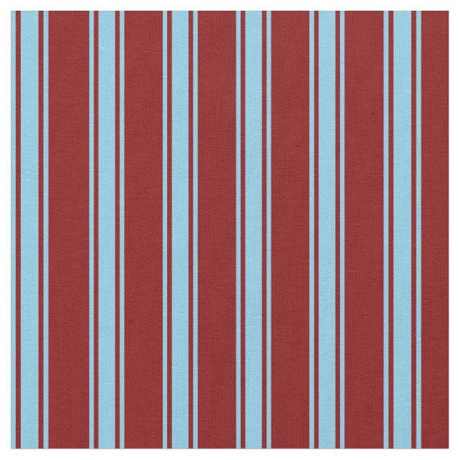 Maroon und Sky Blue Stripes Stoff (Nahaufnahme)
