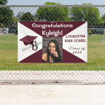 Maroon und White Vinyl Abschluss Foto