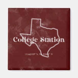 Maroon Uni Station TX Magnet