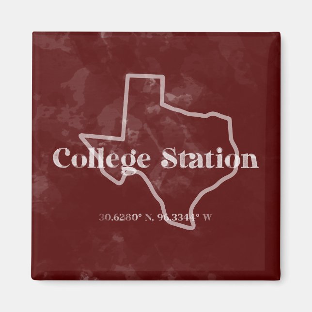 Maroon Uni Station TX Magnet (Vorne)