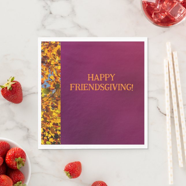 Maroon Verlasst Erntedank Friendsgiving Serviette (Beispiel)