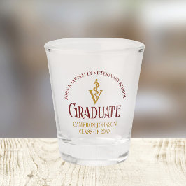 Maroon Veterinary School Abschluss Custom Schnapsglas