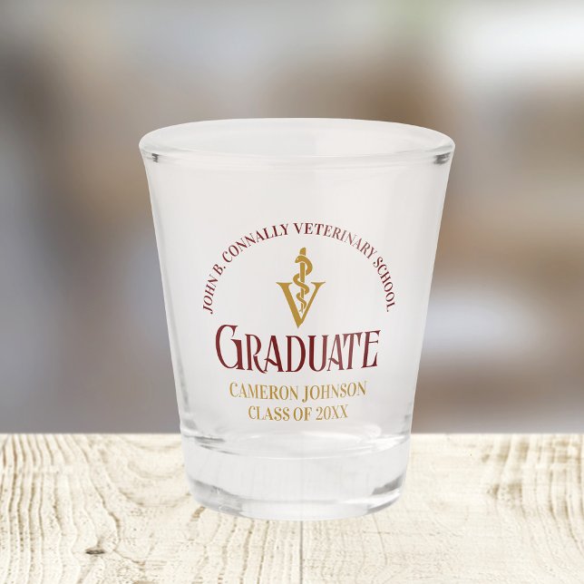 Maroon Veterinary School Abschluss Custom Schnapsglas (Von Creator hochgeladen)