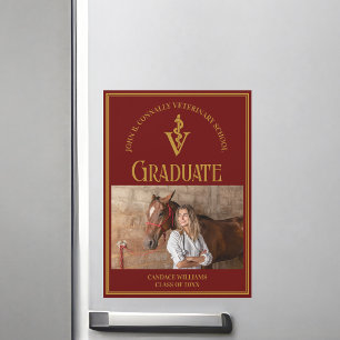 Maroon Veterinary School Foto Graduate Magnet