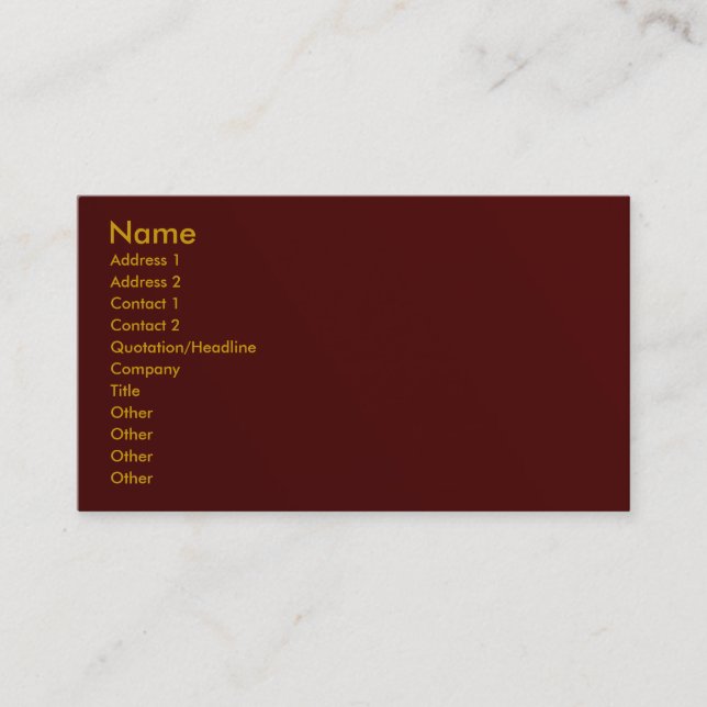 Maroon Visitenkarte (Vorderseite)