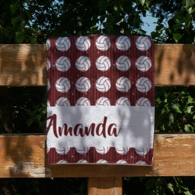 Maroon Volleyball Holzfußboden Gemustert Fleecedecke (Von Creator hochgeladen)