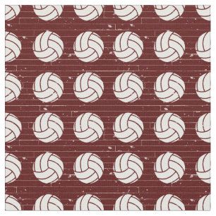 Maroon Volleyball Holzfußboden Gemustert Stoff