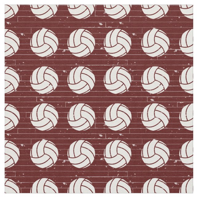 Maroon Volleyball Holzfußboden Gemustert Stoff (Nahaufnahme)