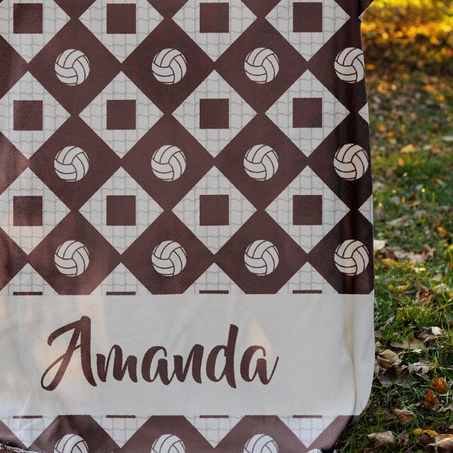 Maroon Volleyball Raute Pattern Fleecedecke (Von Creator hochgeladen)