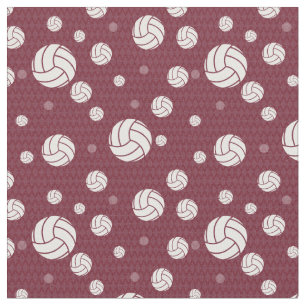 Maroon Volleyball Zickzack Gemustert Stoff