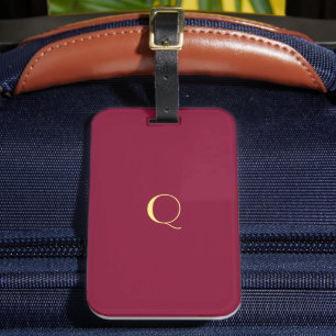 Maroon weiß - Monogramm hinzufügen Gepäckanhänger