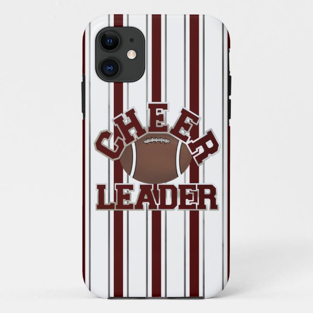 Maroon & White Football Cheerleader iPhone 5 Fall Case-Mate iPhone Hülle (Rückseite)