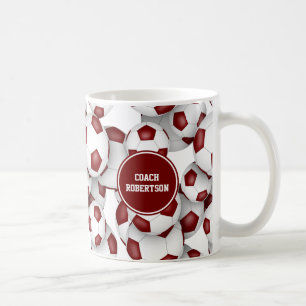 Maroon White Football-Mannschaft Farben Trainer Na Kaffeetasse