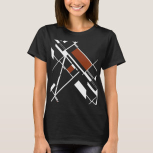 Maroon White Geometric Shapes Slanted MCM Look T-Shirt