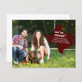 Maroon, wir haben uns bewegt - gepunktete Texas be Postkarte