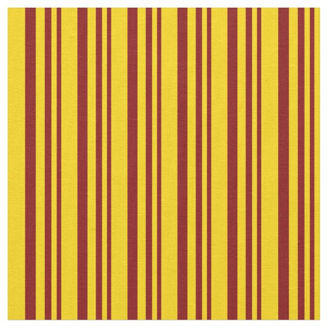 Maroon & Yellow Lines Stoff (Nahaufnahme)