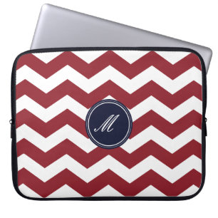 Maroon Zickzack Pattern Laptop Sleeve