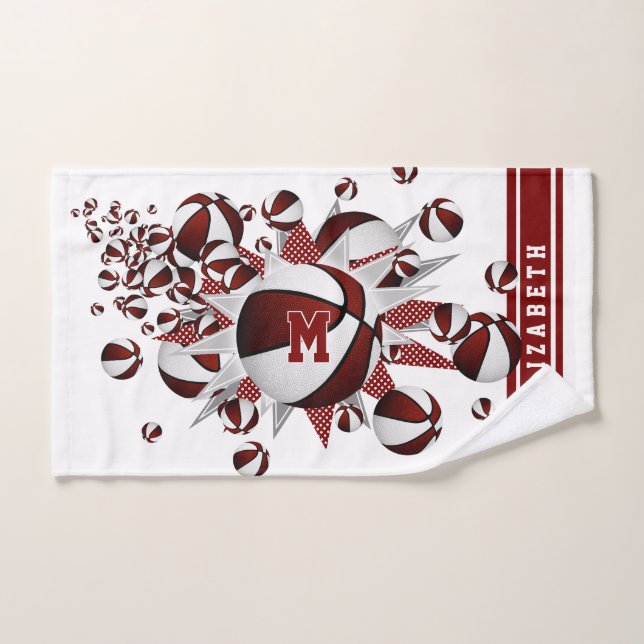 Marottenbällchen mit Monogramm Mädchen Handtuch (Handtuch)