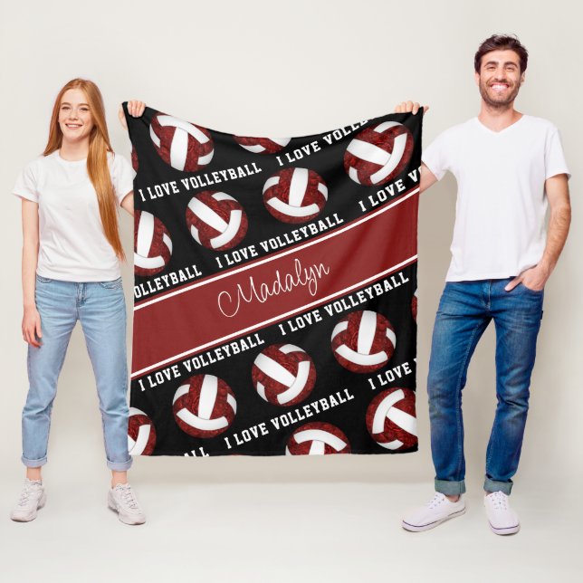 Marowhite I Liebe Volleyball-Textsatz Fleecedecke (Beispiel)