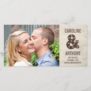 Marquee Ampersand Foto Cards Save The Date