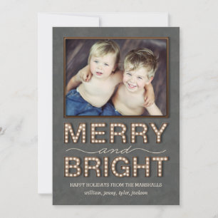 Marquee Lights Holiday Foto Card Merlin und hell Feiertagskarte