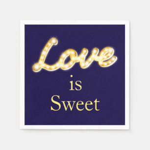Marquee Lights Liebe ist Sweet Napkin - blau Serviette