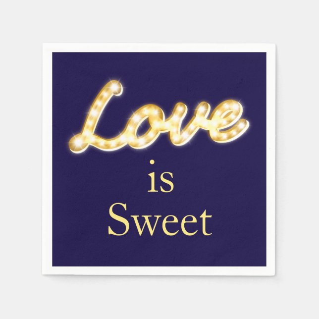 Marquee Lights Liebe ist Sweet Napkin - blau Serviette (Vorderseite)