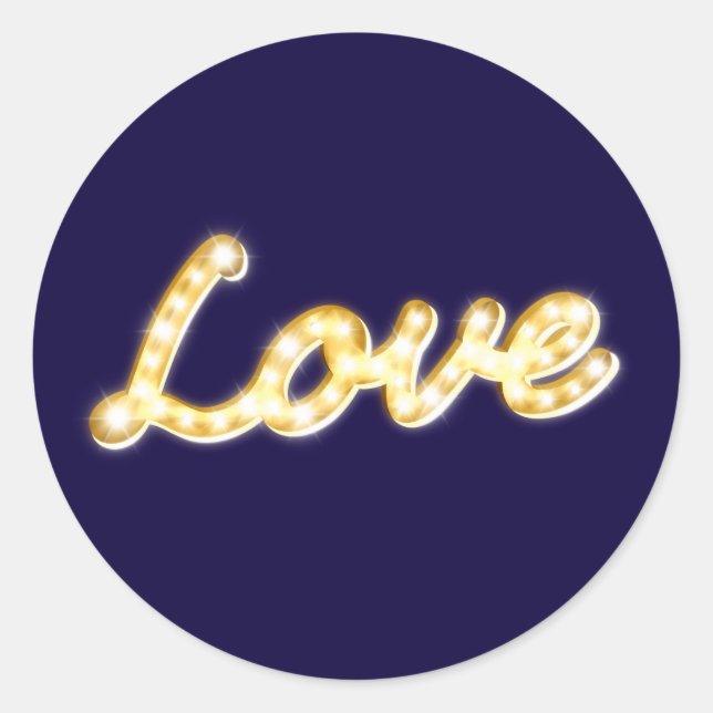 Marquee Lights Liebe Sticker (Vorderseite)