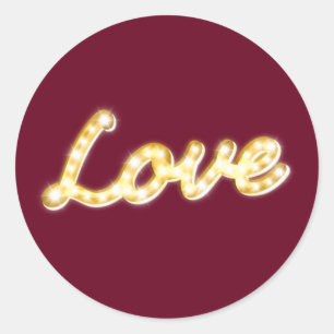 Marquee Lights Liebe Sticker - Marsala