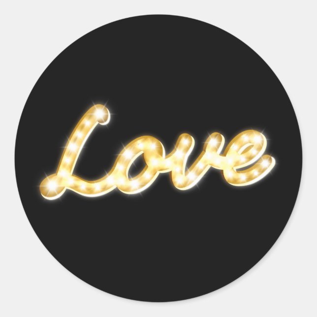 Marquee Lights Liebe Sticker - schwarz (Vorderseite)